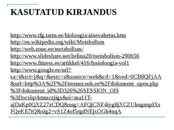Millest sõltub ainevahetuse kiirus ja mis seda reguleerib #10