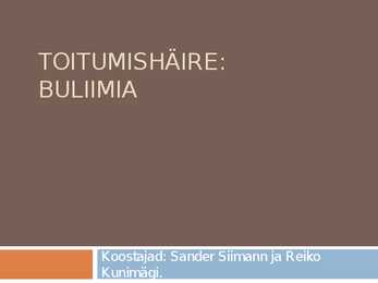Toitumishäire-Buliimia