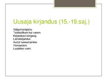 Kirjandus kui inimkonna ja tema kultuuri peegelpilt #7