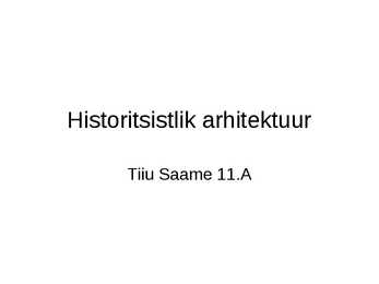 Historistlik arhitektuur