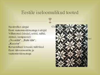 Eestile iseloomulikud tooted #2