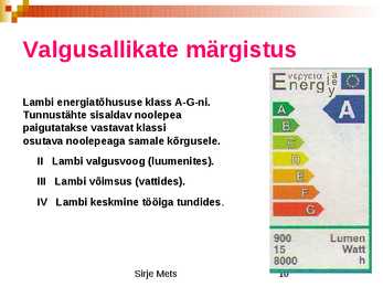 Elektrikaupade märgistus #10