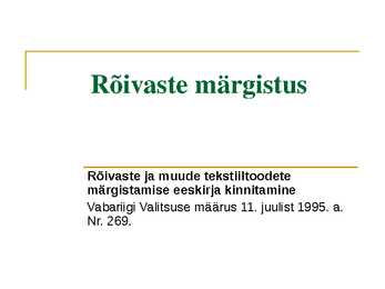 Toodete märgistus 2010 II osa #2