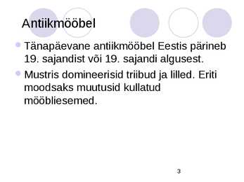 Mööbel läbi ajaloo - TOOL #3