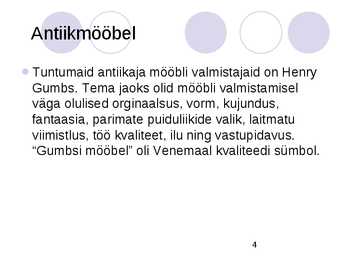 Mööbel läbi ajaloo - TOOL #4