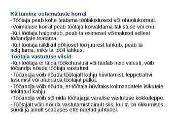 Töösuhetes subjektide õigused ja kohustused #23