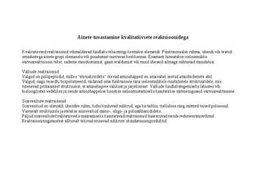 Ainete tuvastamine kvalitatiivsete reaktsioonidega