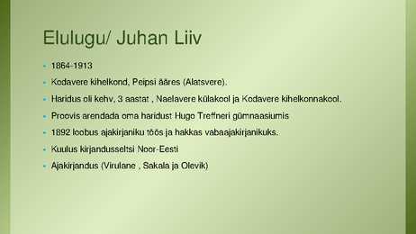 Juhan Liiv ning tema luule analüüs #2
