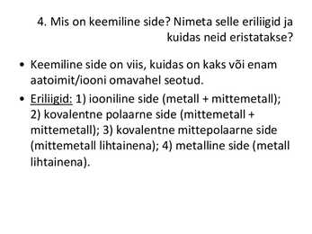 Üldkeemia kordamisküsimuste vastused #5