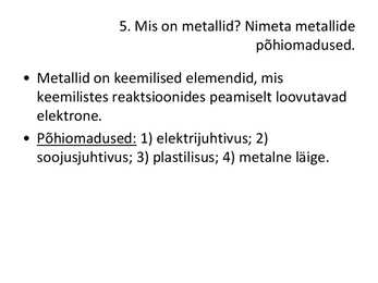 Üldkeemia kordamisküsimuste vastused #6