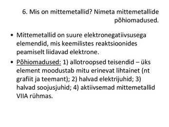 Üldkeemia kordamisküsimuste vastused #7
