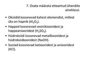 Üldkeemia kordamisküsimuste vastused #8