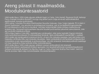 Süntesaatori areng läbi aegade #5