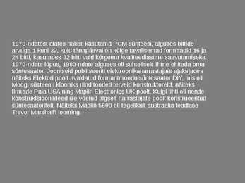 Süntesaatori areng läbi aegade #6