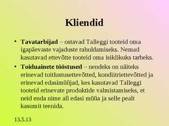 Turunduse ettekanne - AS TALLEGG #2
