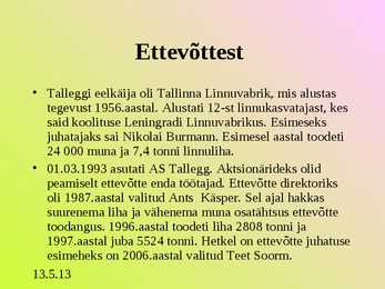 Turunduse ettekanne - AS TALLEGG #4