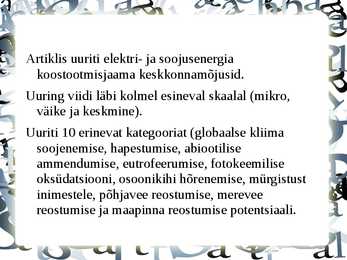 Biomassil põhineva soojus- ja elektrienergia koostootmisjaama olelusringi hindamine #2