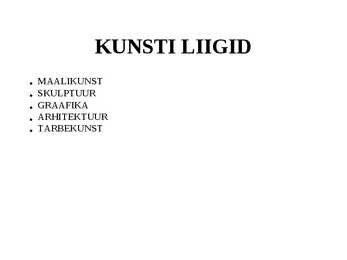 Kunsti liigid