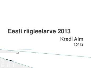 Eesti riigieelarve 2013