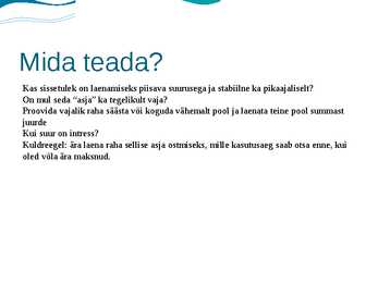 Laenud ja laenamine #5