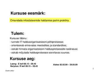 IT süsteemide tugi ja korraldus ettevõttes #2