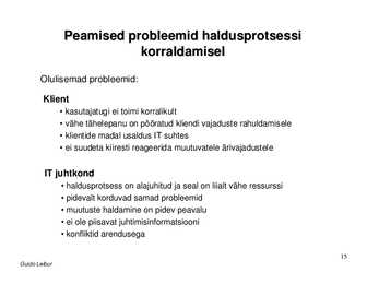 IT süsteemide tugi ja korraldus ettevõttes #15