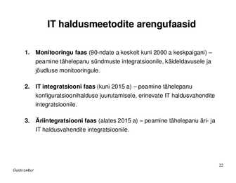 IT süsteemide tugi ja korraldus ettevõttes #22