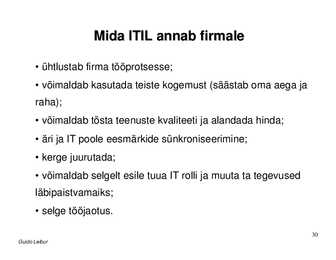 IT süsteemide tugi ja korraldus ettevõttes #30