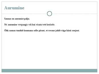 Soojusnähtused saunas #6