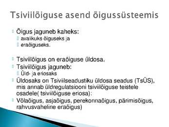 Tehingud-õigussuhte subjektid #2