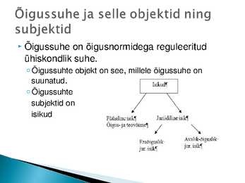 Tehingud-õigussuhte subjektid #5