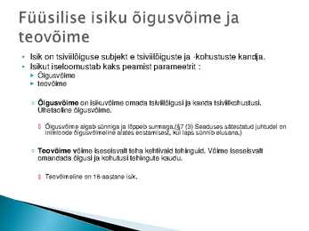 Tehingud-õigussuhte subjektid #8