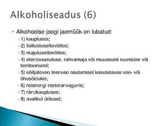 Majutust ja toitlustust reguleerivad õigusaktid #16