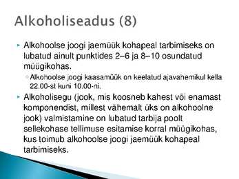Majutust ja toitlustust reguleerivad õigusaktid #18