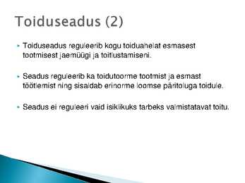 Majutust ja toitlustust reguleerivad õigusaktid #4