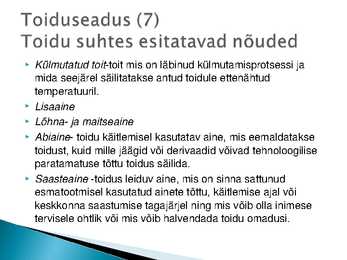 Majutust ja toitlustust reguleerivad õigusaktid #9