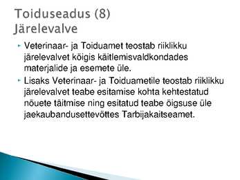 Majutust ja toitlustust reguleerivad õigusaktid #10