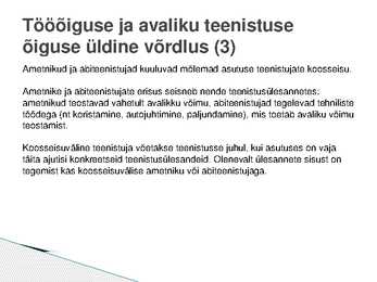 Sissejuhatus tööõigusesse #20