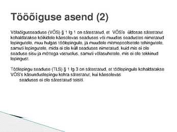 Sissejuhatus tööõigusesse #3