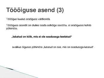 Sissejuhatus tööõigusesse #4
