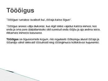 Sissejuhatus tööõigusesse #5