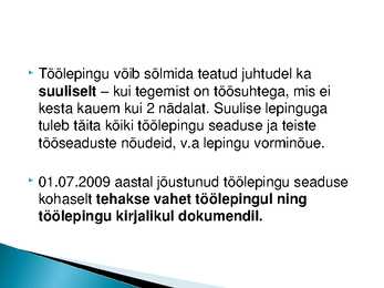 Töösuhte tekkimine-lepingu sõlmimine #11