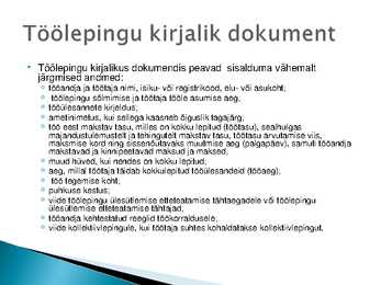 Töösuhte tekkimine-lepingu sõlmimine #12