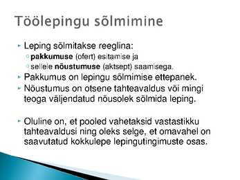 Töösuhte tekkimine-lepingu sõlmimine #5