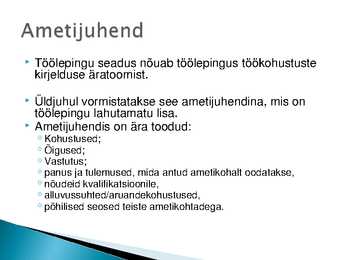 Ametijuhend-töötajate vastutuse piirangud #2