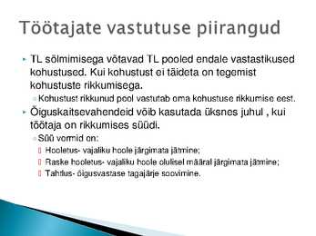 Ametijuhend-töötajate vastutuse piirangud #5