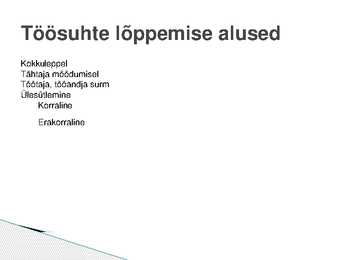 Töölepingu lõppemine #2