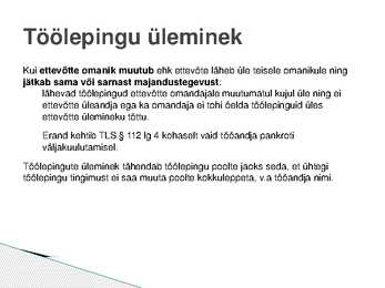 Töölepingu lõppemine #18