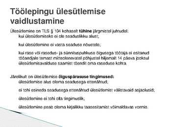 Töölepingu lõppemine #20