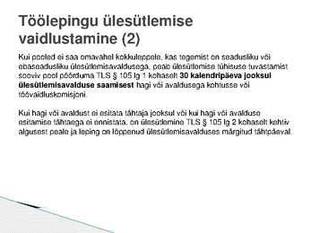 Töölepingu lõppemine #21